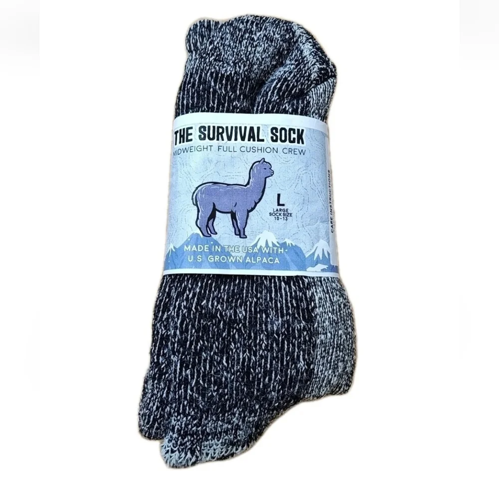 Alpaca Lot Artesian Jose Cotacachi Gray Fringed Scarf Peru Blue USA Boot Socks